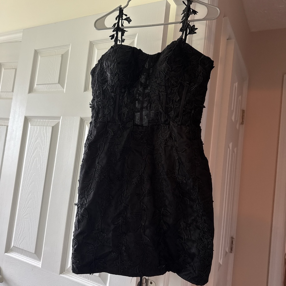 Elegant Black Lace Corset Dress